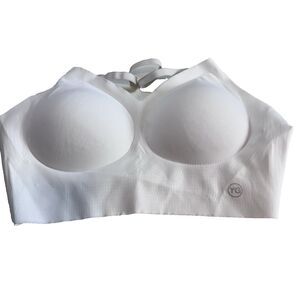 YG Collection White Padded Adjustable Straps Wireless Lined Bralette Bra Large L